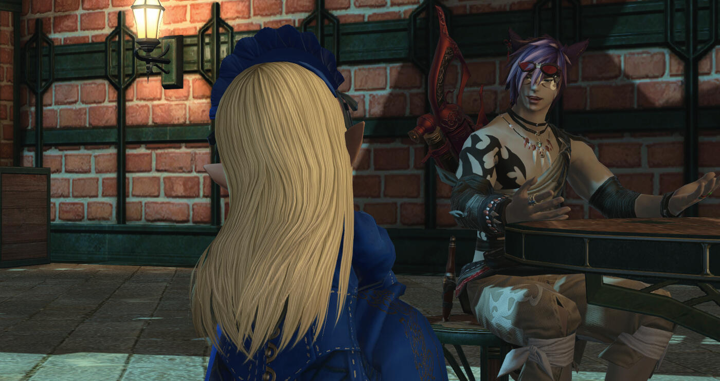 Listening to a friend's stories.